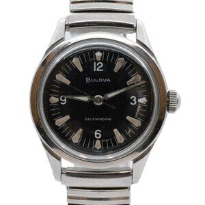 Vintage Pre-1950 WWII Men's Bulova Automatic Self-Winding 33mm Black Dial Watch!
